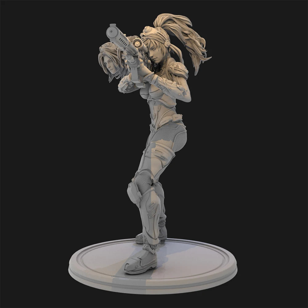 1/24 Gunner with Rifle and Goggles, Resin Model Figure Kit, Sci-Fi Theme, Unassembled and Unpainted
