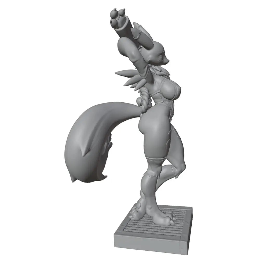 1/24 Anthropomorphic Fox Female in Confident Pose, Resin Model Figure Kit, Unassembled and Unpainted