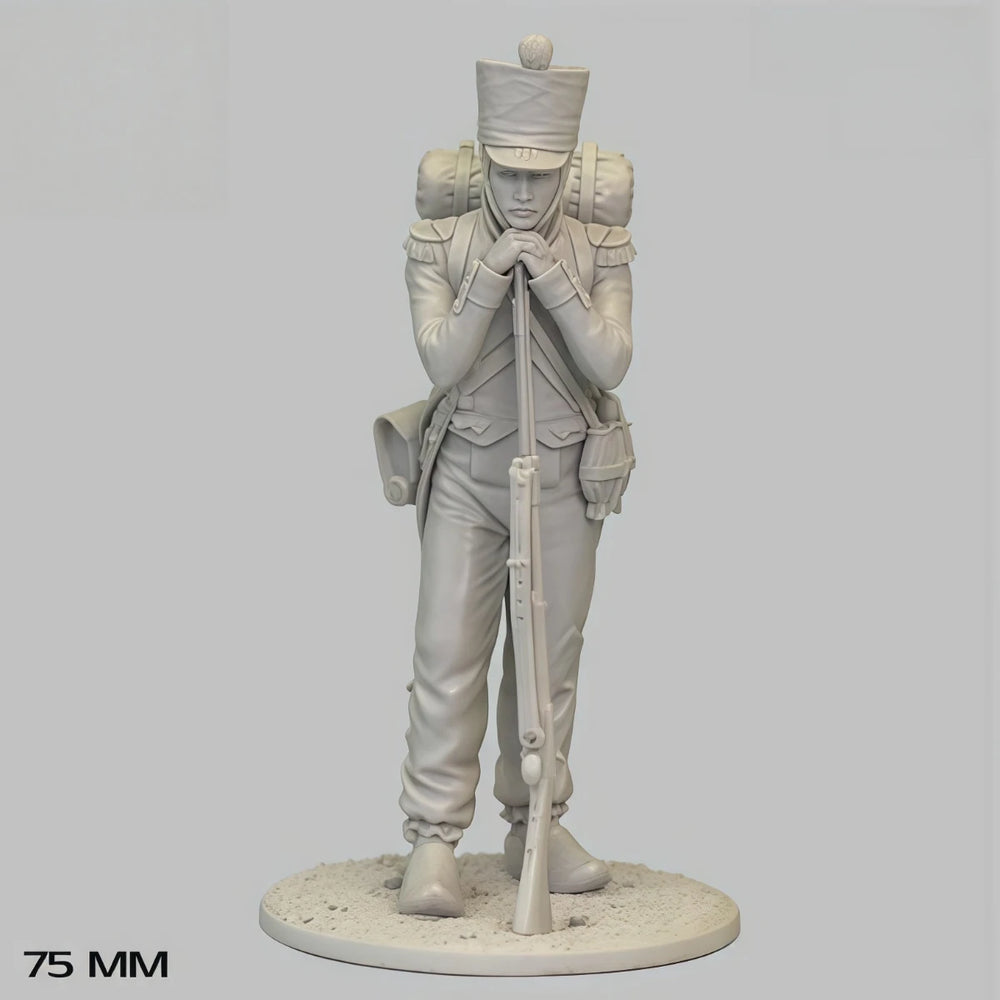 75mm Napoleonic French Infantry, Resin Model Figure Kit, Unassembled and Unpainted