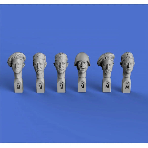 1/35 WWII Italian Infantry Soldier Heads, 6 Figures, Resin Model Bust Kit, Unassembled and Unpainted