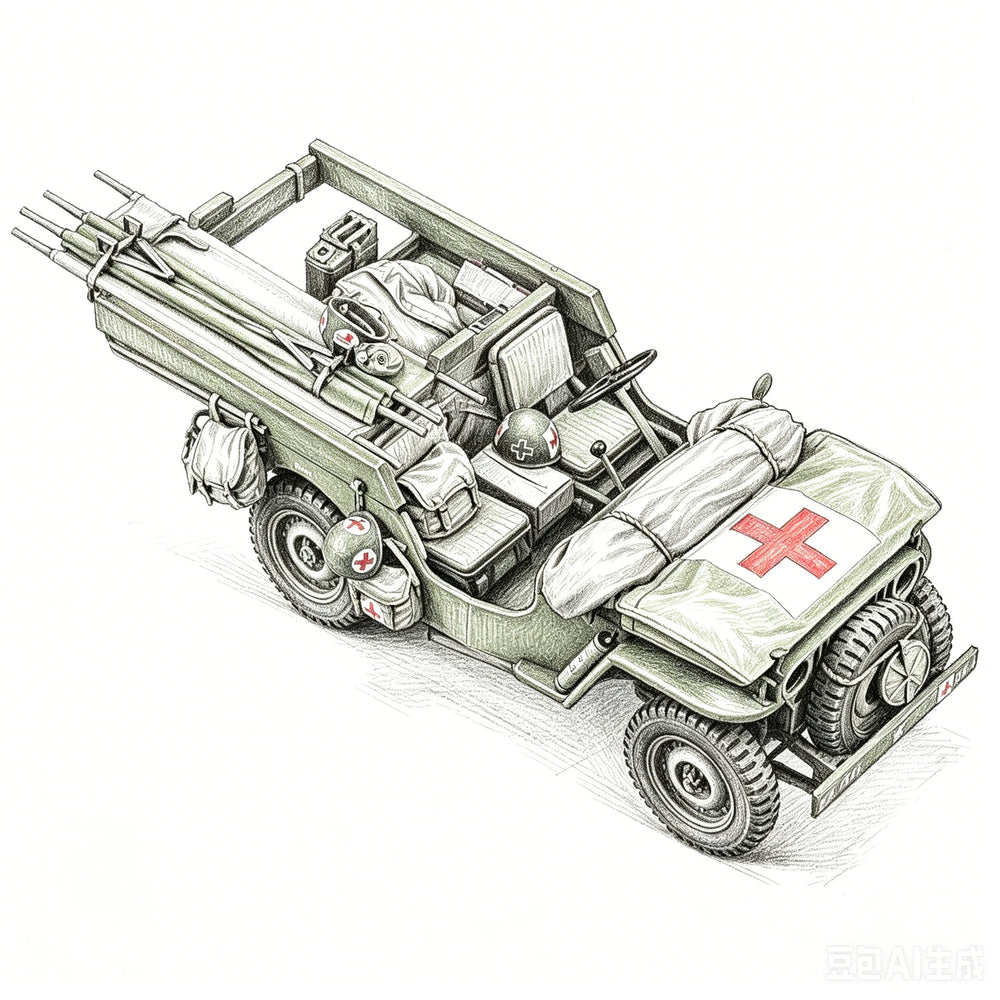 1/35 WWII Allied Willis Ambulance, Resin Model Vehicle Kit, Unassembled and Unpainted