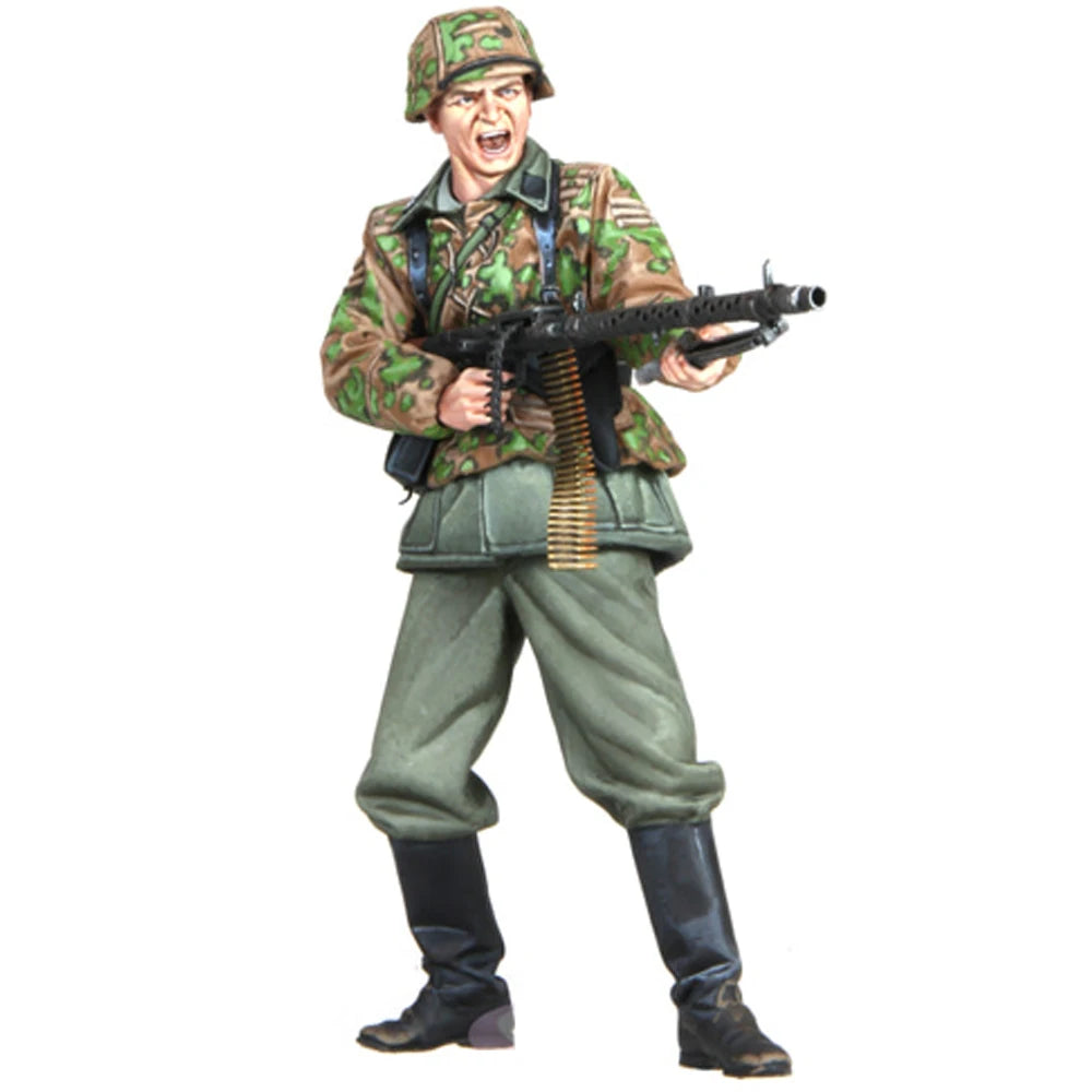 1/16 WWII German MG34 Gunner, Resin Model Figure Kit, Unassembled and Unpainted