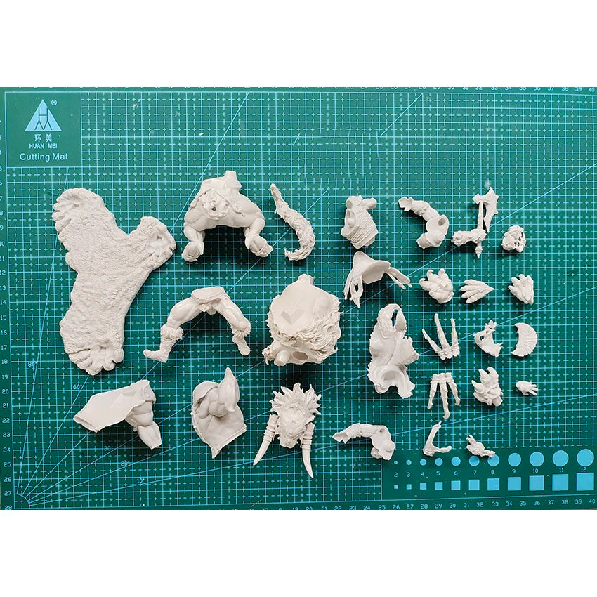 1/24 Chaos Warrior Mounted, 2 Figures, Resin Model Figure Kit, Fantasy Theme, Unassembled and Unpainted