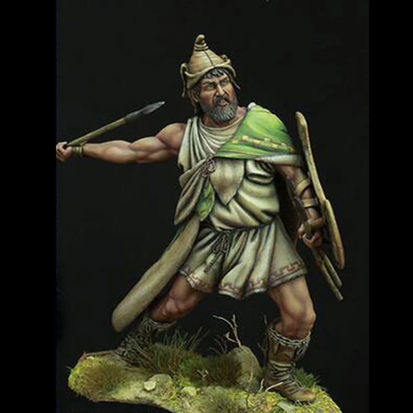 1/24 Medieval Norse Warrior with Horned Helmet and Axe, Resin Model Figure Kit, Unassembled and Unpainted