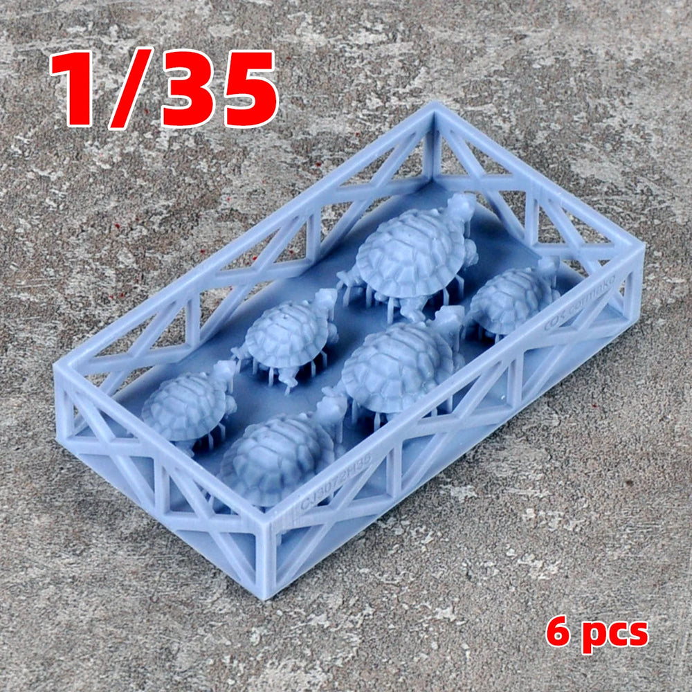 1/35 Tortoise Figurines, 12 Figures, Resin Model Creature Kit, Wildlife Theme, Unassembled and Unpainted