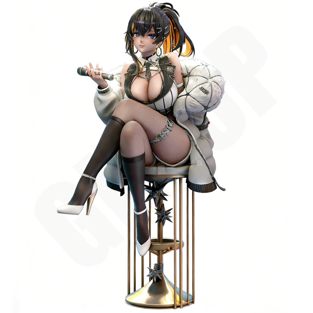 1/24 Pin-up Fashion Singer, Resin Model Figure Kit, Unassembled and Unpainted