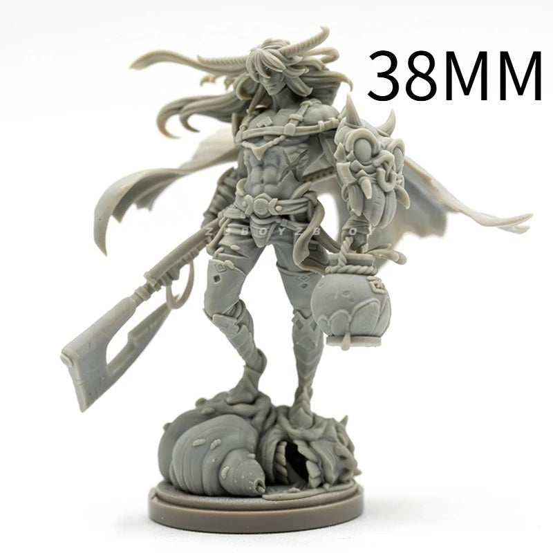 38mm Warrior God, Resin Model Figure Kit, Anime Theme, Unassembled and Unpainted