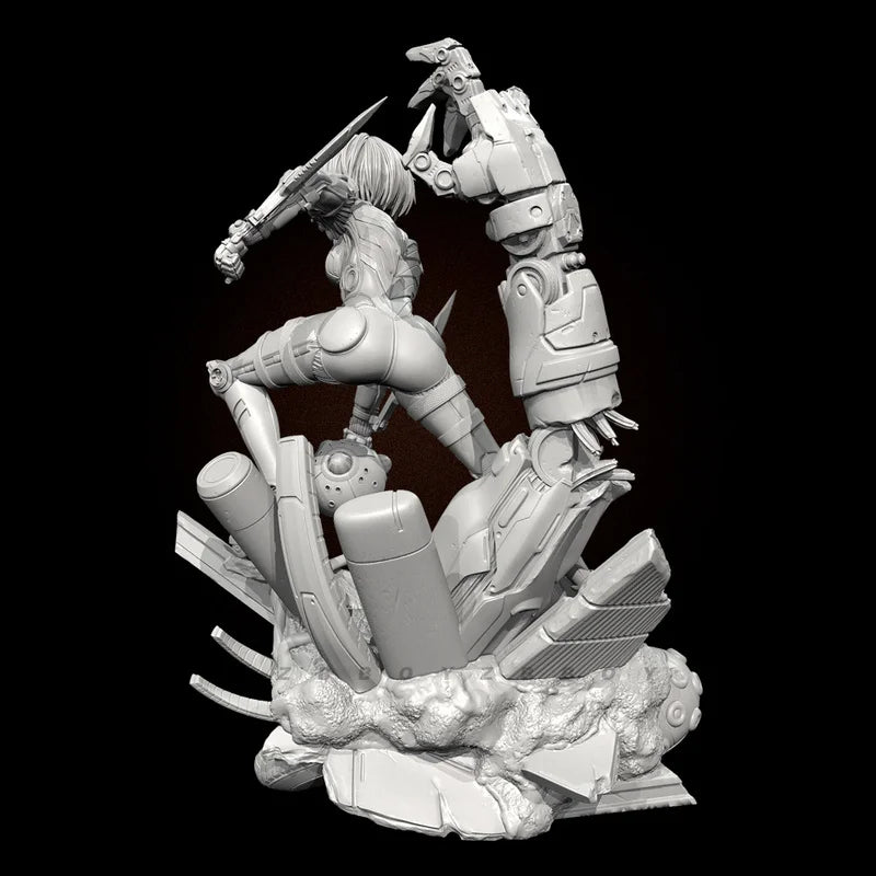 75mm Cyborg Girl, Resin Model Figure Kit, Sci-Fi Theme, Unassembled and Unpainted