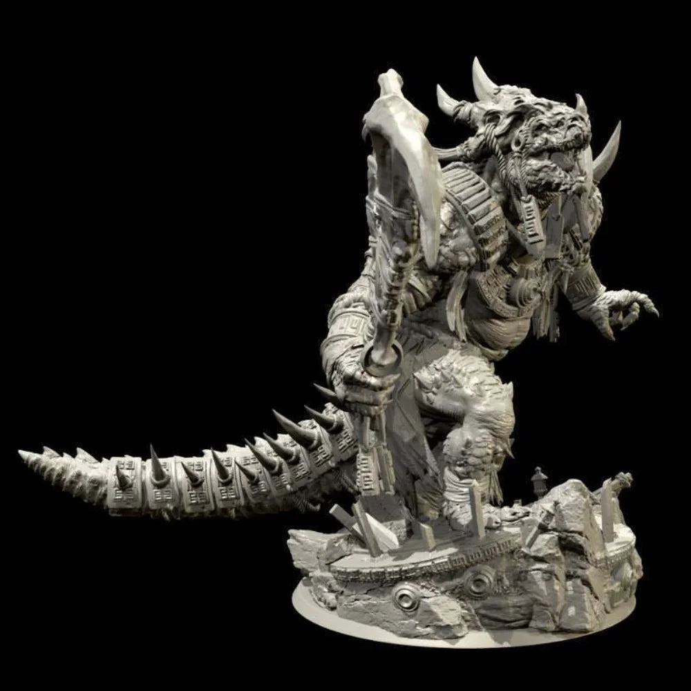50mm Medieval Lizard Warrior, Resin Model Figure Kit, Unassembled and Unpainted