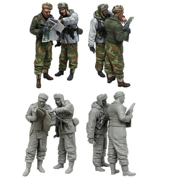 1/35 WWII German Sturmgeschütz Crew, 4 Figures, Resin Model Figure Kit, Unassembled and Unpainted