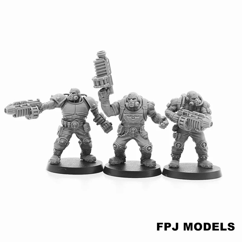 28mm Heavy Grimdark Power Armor Squad, 15 Figures, Resin Model Figure Kit, Sci-Fi Theme, Unassembled and Unpainted