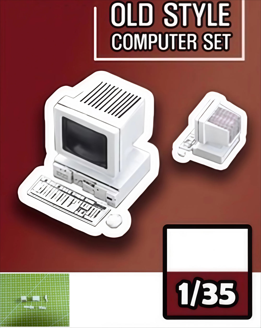 1/35 Vintage Computer Workstation, Resin Model Terrain Kit, Historical Theme, Unpainted