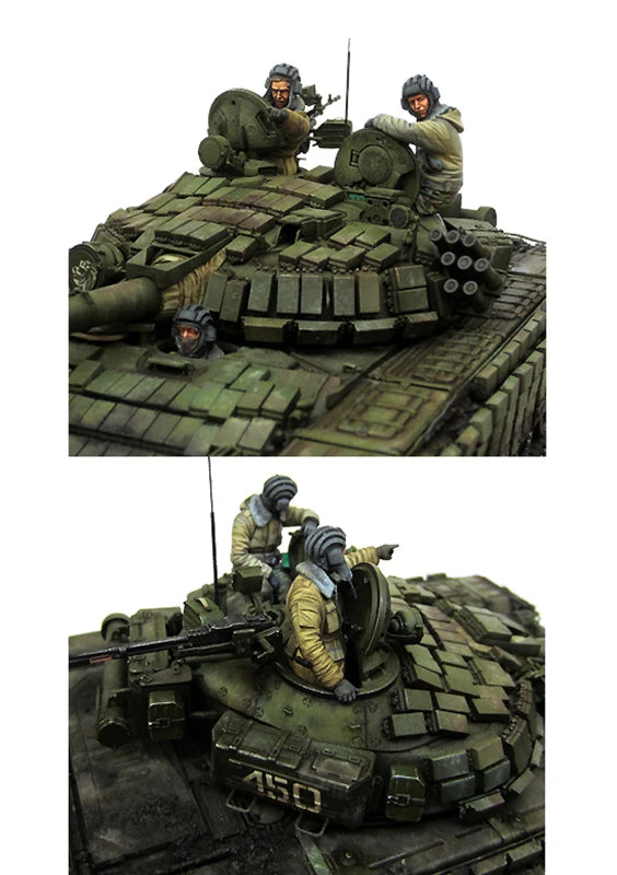 1/35 Cold War Soviet T-72 Crew in Combat Alert, 3 Figures, Resin Model Figure Kit, Unassembled and Unpainted