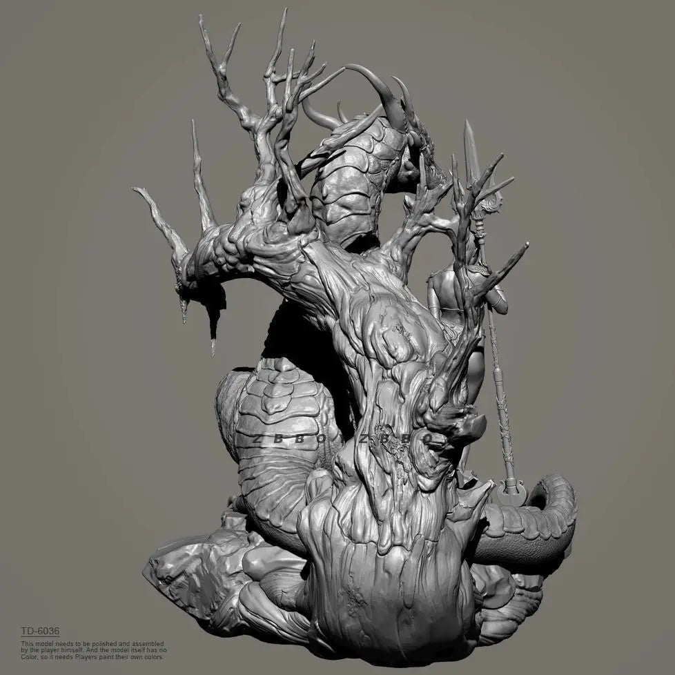 50mm Dragon Princess, 2 Figures, Resin Model Figure Kit, Fantasy Theme, Unassembled and Unpainted