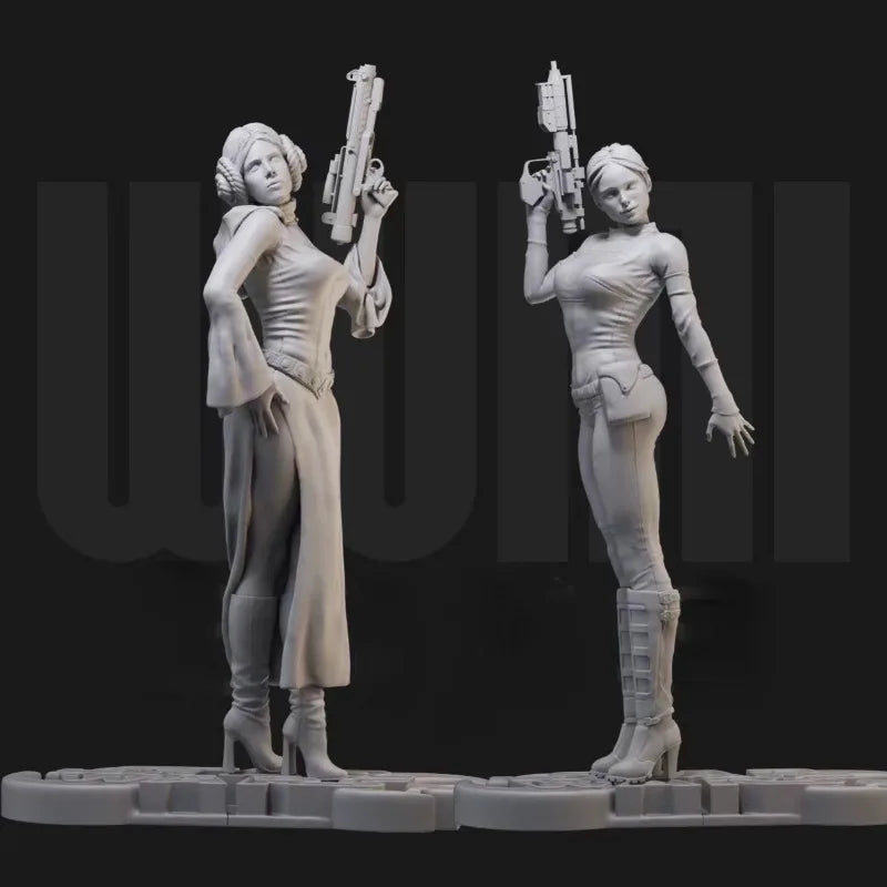 1/24 Female Mercenary, Resin Model Figure Kit, Fantasy Theme, Unassembled and Unpainted