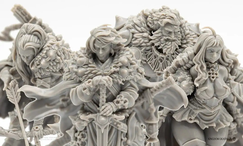 Dead Kingdom Undead Survivors, 6 Figures, Resin Model Figure Kit, Fantasy Theme, Unassembled and Unpainted