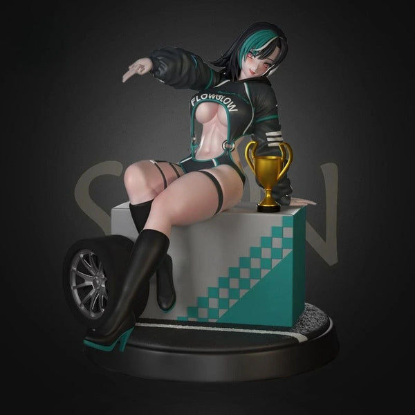Cyberpunk Racing Girl — 140mm Resin Figure