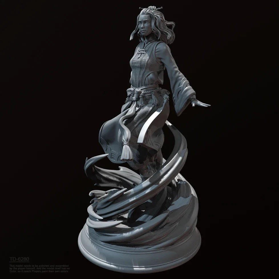 75mm Female on Flowing Base, Resin Model Figure Kit, Fantasy Theme, Unassembled and Unpainted