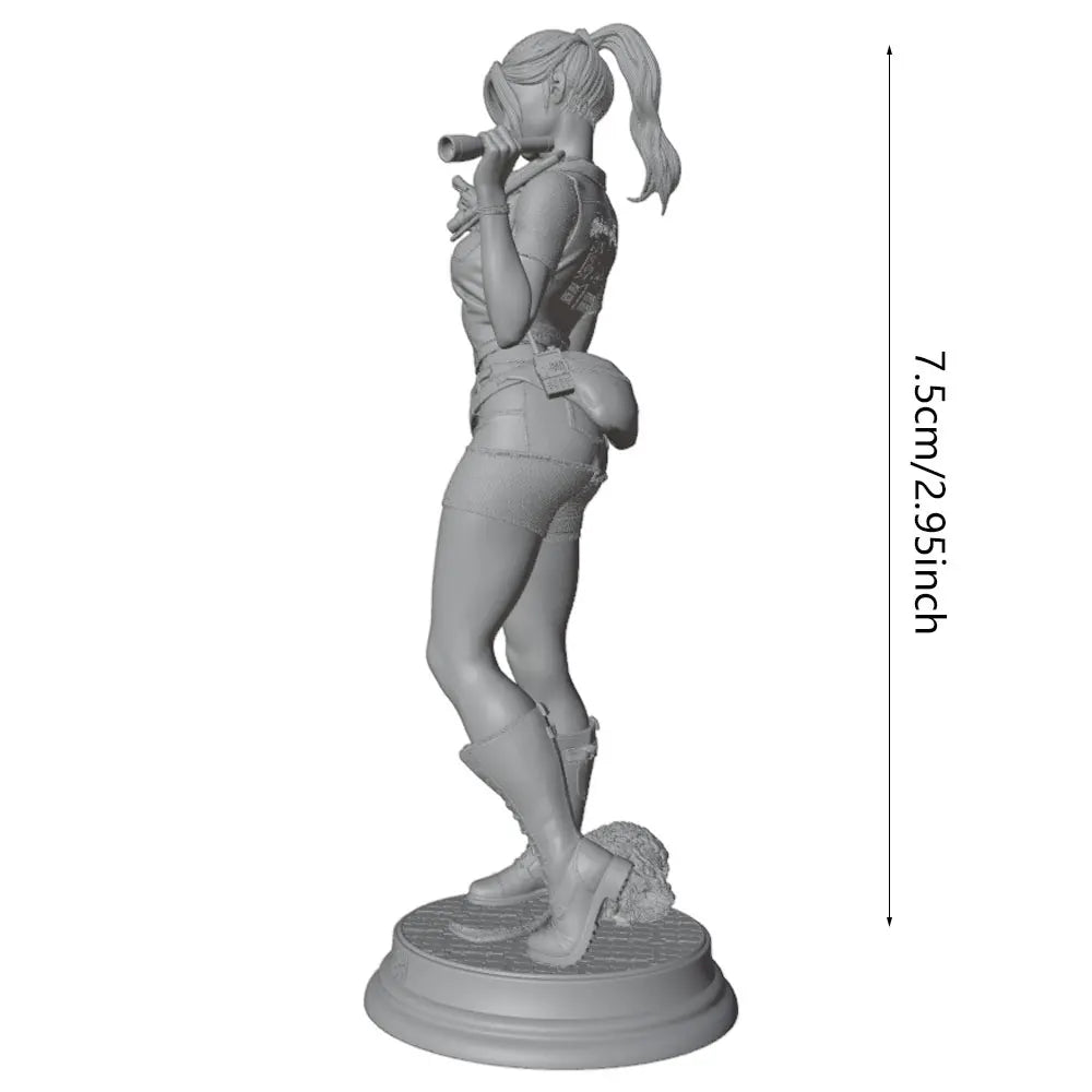 75mm Tactical Female Warrior, Resin Model Figure Kit, Fantasy Theme, Unassembled and Unpainted