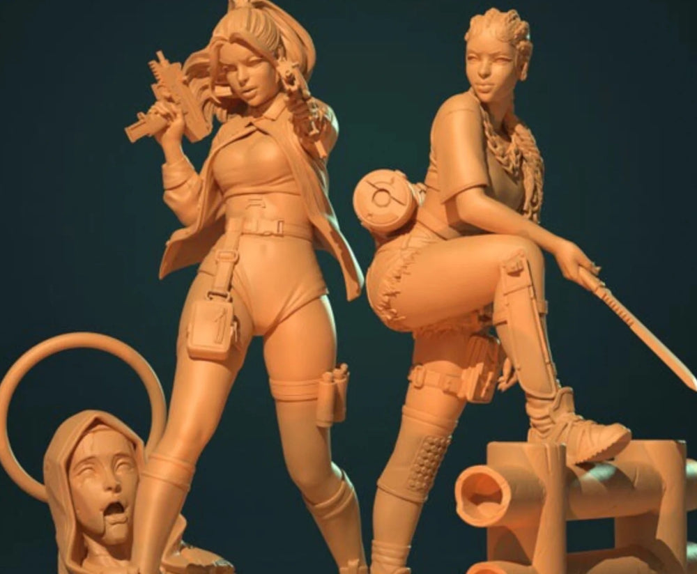 1/20 Sci-Fi Female Soldiers, 5 Figures, Resin Model Figure Kit, Unassembled and Unpainted
