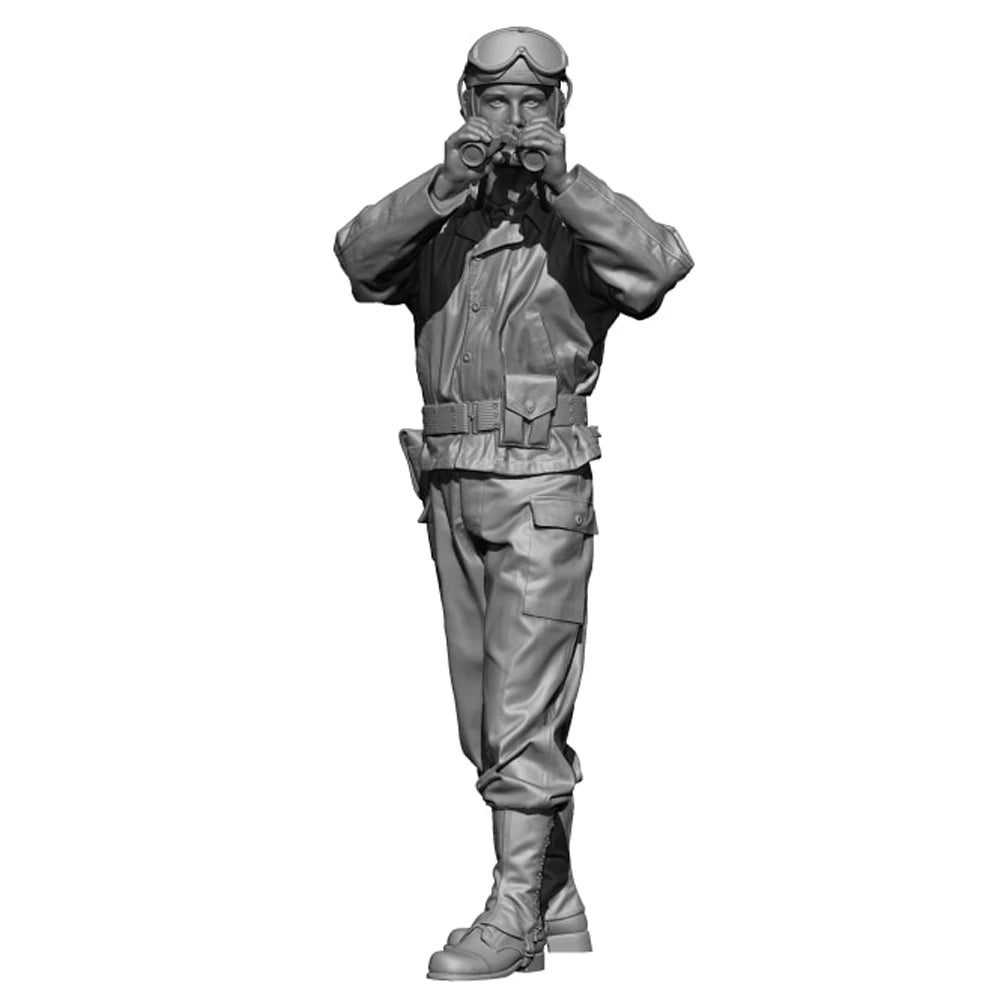 1/35 WWII US Spotter with Binoculars, Resin Model Figure Kit, Unassembled and Unpainted