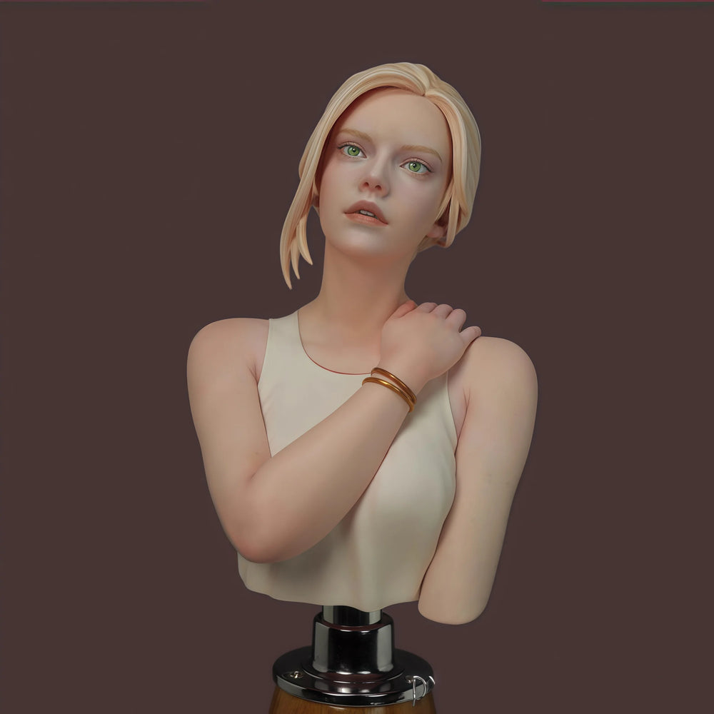 1/6 Female Portrait, Resin Model Bust Kit, Anime Theme, Unassembled and Unpainted