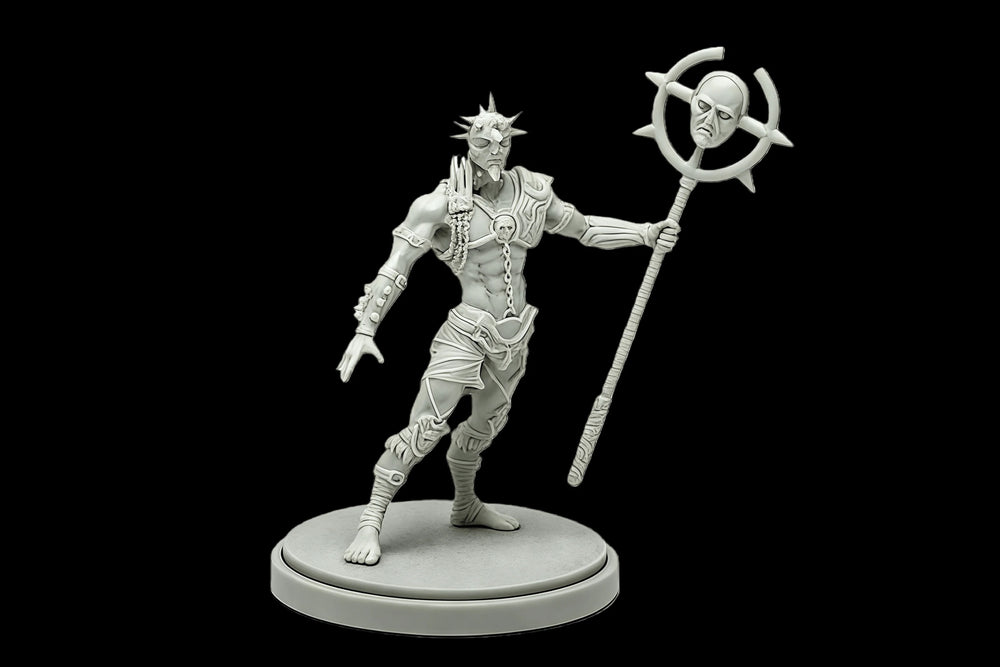 40mm Storm Worshipper Demon, Resin Model Figure Kit, Fantasy Theme, Unassembled and Unpainted