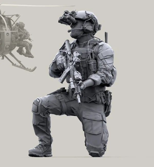 1/35 Modern Tactical Operator with Rifle Ready, Resin Model Figure Kit, Unassembled and Unpainted