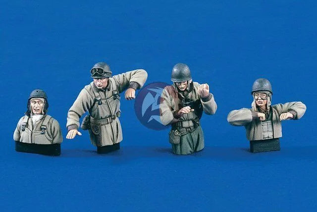 1/35 WWII US Officers and Enlisted, 5 Figures, Resin Model Figure Kit, Unassembled and Unpainted