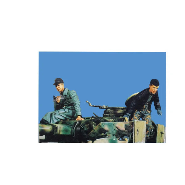 1/35 WWII German Panzer Crew Manning MG42, 2 Figures, Resin Model Figure Kit, Unassembled and Unpainted