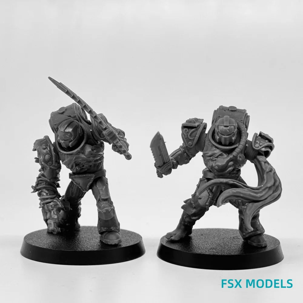 28mm Corrupted Socratis Infantry, 16 Figures, Resin Model Figure Kit, Sci-Fi Theme, Unassembled and Unpainted