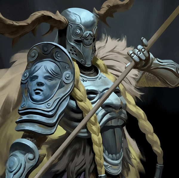 38mm Long Spear Warrior, Resin Model Figure Kit, Fantasy Theme, Unassembled and Unpainted