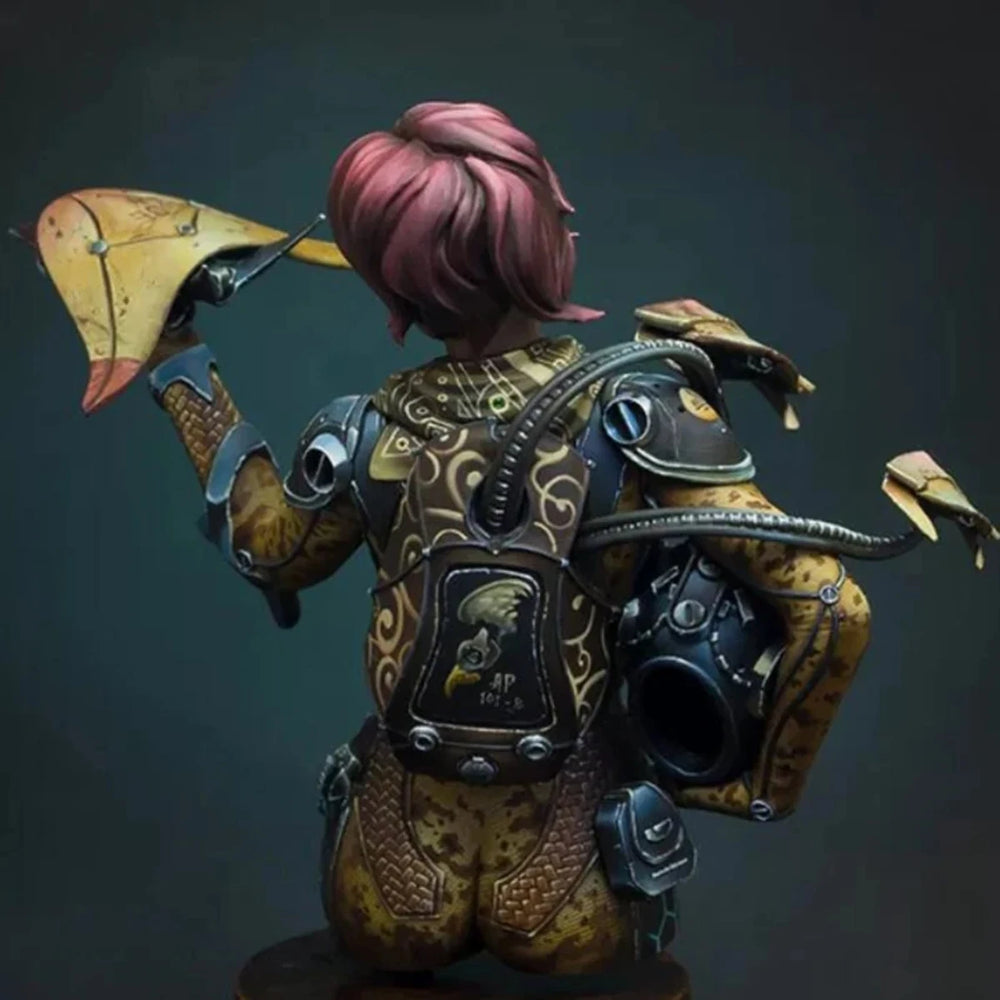 1/10 Steampunk Female, Resin Model Bust Kit, Fantasy Theme, Unassembled and Unpainted