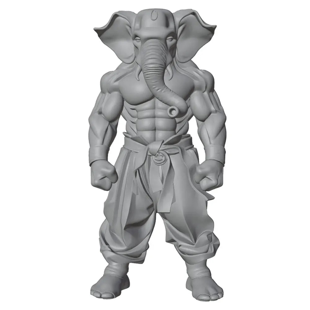 75mm Elephant-Headed Warrior, Resin Model Figure Kit, Fantasy Theme, Unassembled and Unpainted
