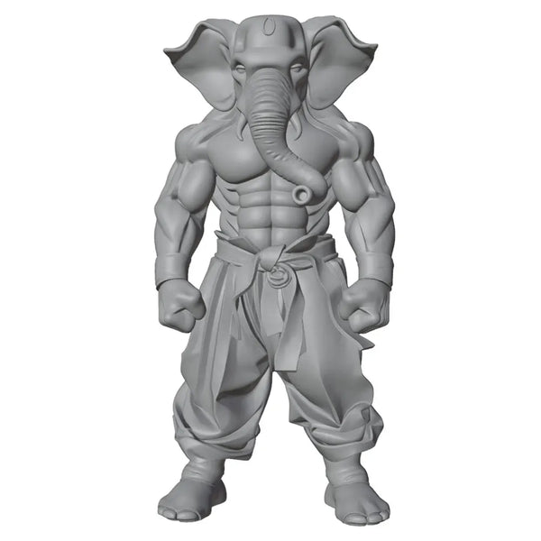 75mm Elephant-Headed Warrior, Resin Model Figure Kit, Fantasy Theme, Unassembled and Unpainted