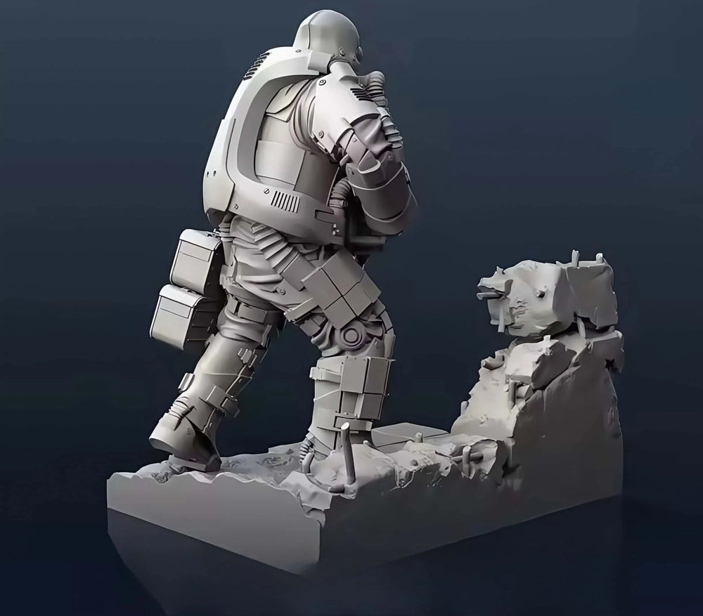 1/35 Armored Biochemical Warrior, Resin Model Figure Kit, Sci-Fi Theme, Unassembled and Unpainted