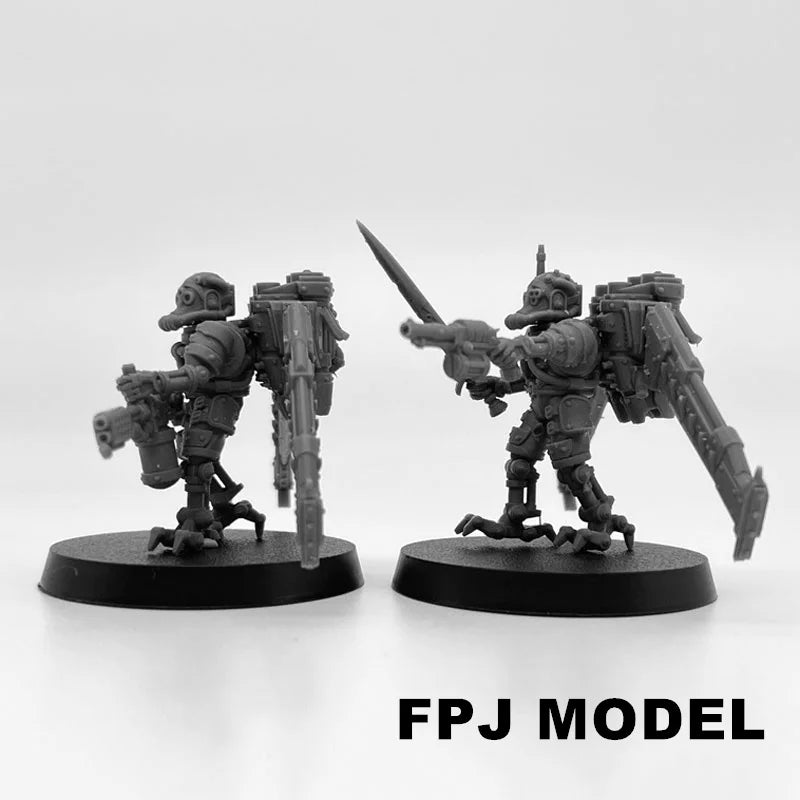 28mm Scavenger Operators, 9 Figures, Resin Model Figure Kit, Sci-Fi Theme, Unassembled and Unpainted