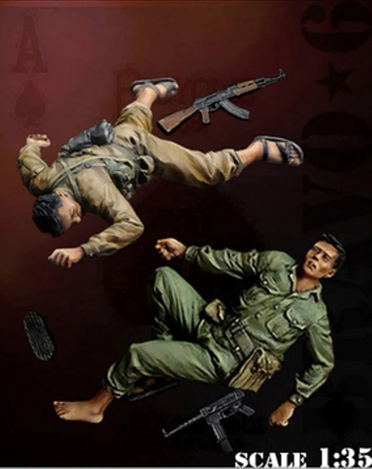 1/35 Modern Tactical Infantry in Combat Poses, 2 Figures, Resin Model Figure Kit, Unassembled and Unpainted