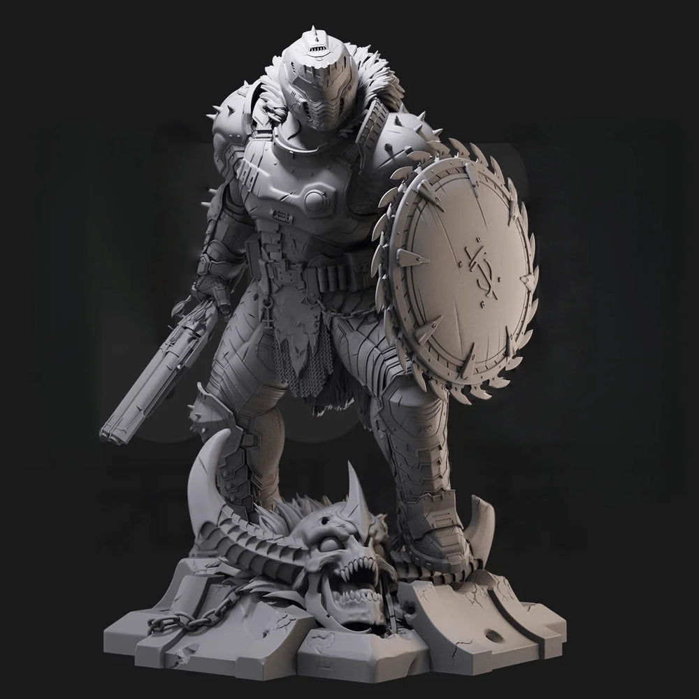 1/24 Medieval Bearded Dwarf Warrior with Axe and Shield, Resin Model Figure Kit, Unassembled and Unpainted