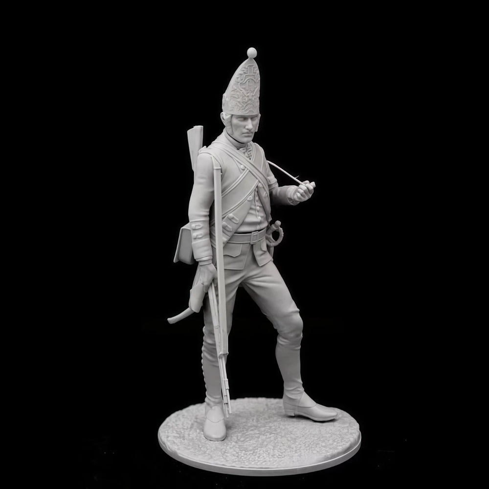 54mm Napoleonic Prussian Infantry, 3 Figures, Resin Model Figure Kit, Unassembled and Unpainted
