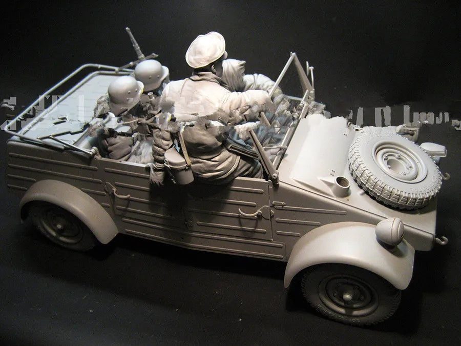 1/9 WWII German Transport, 7 Figures, Resin Model Figure Kit, Unassembled and Unpainted