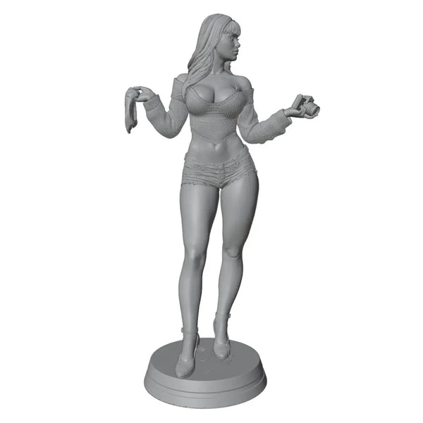 1/24 Pin-up with Accessories, Resin Model Figure Kit, Unassembled and Unpainted
