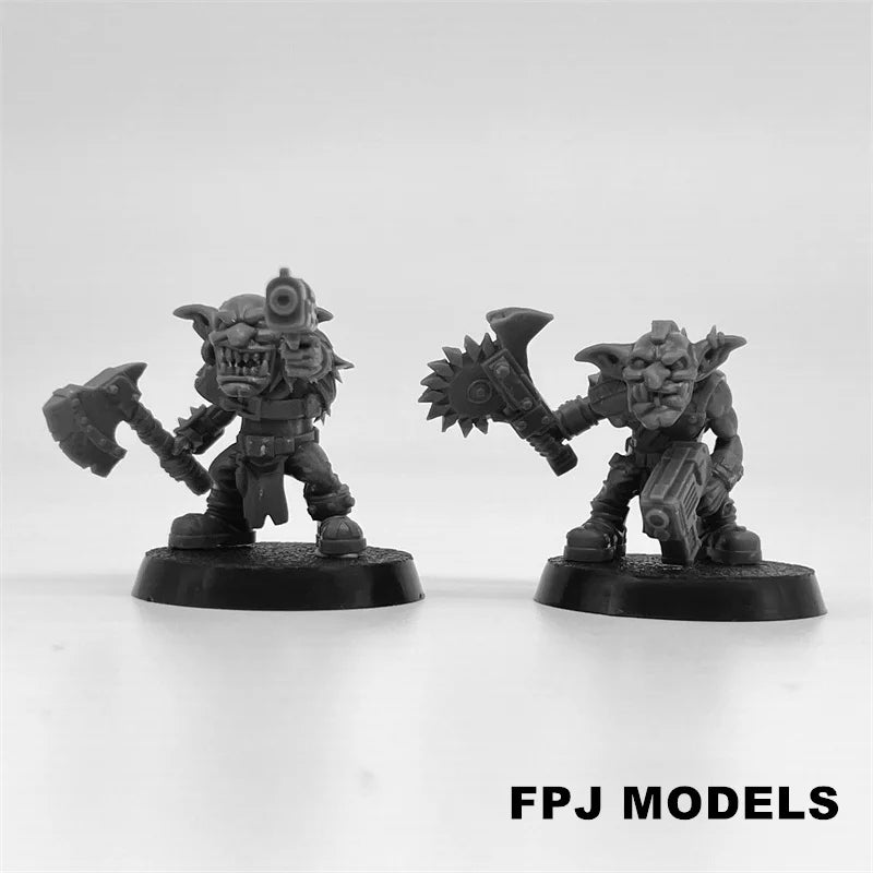 28mm Goblin Berserkers, 14 Figures, Resin Model Figure Kit, Fantasy Theme, Unassembled and Unpainted