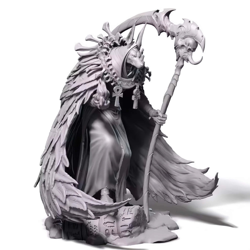 1/24 Undead Wizard with Scythe Staff, Resin Model Figure Kit, Fantasy Theme, Unassembled and Unpainted