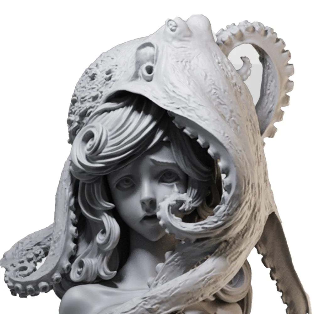 1/10 Octopus Girl, Resin Model Bust Kit, Fantasy Theme, Unassembled and Unpainted