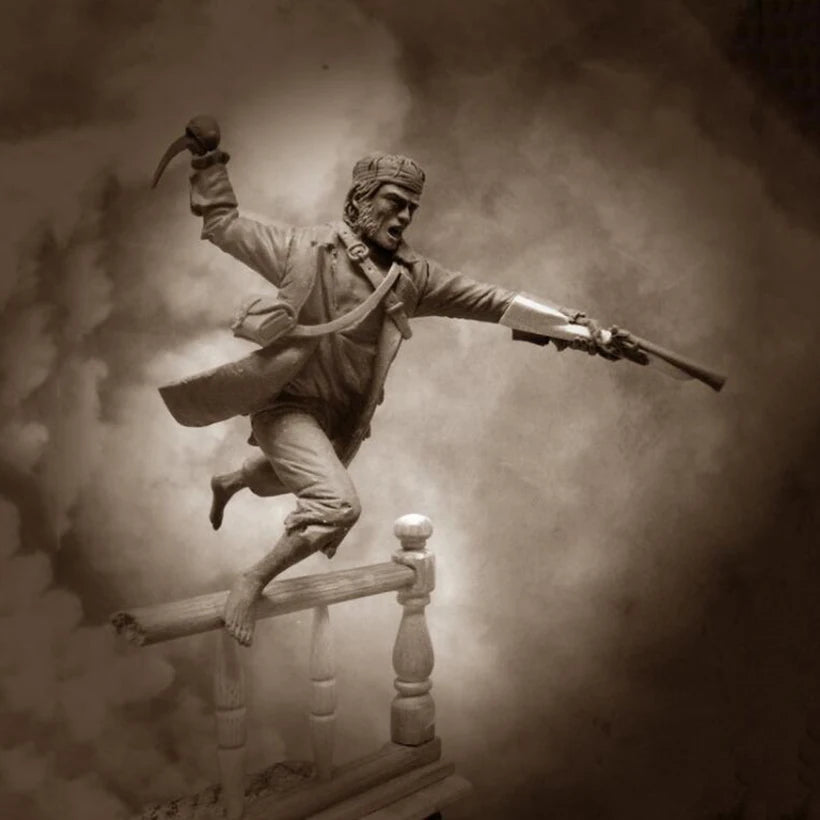 1/24 WWII Airborne Paratrooper, Resin Model Figure Kit, Unassembled and Unpainted