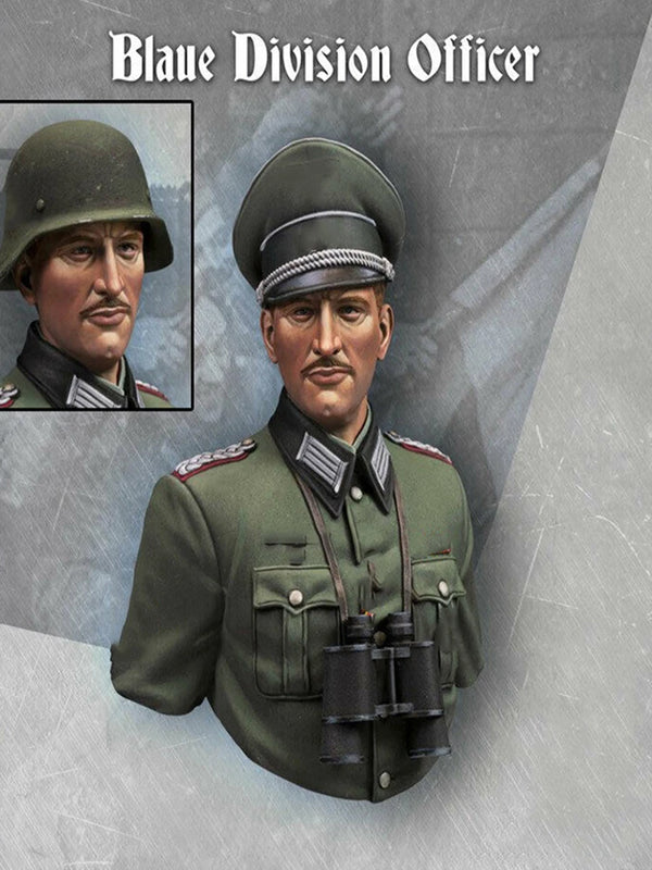 1/10 WWII Blaue Division Officer, Resin Model Bust Kit, Unassembled and Unpainted