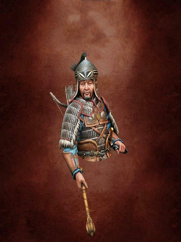1/9 Medieval Mongol Khan Archer with Composite Bow, Resin Model Bust Kit, Unassembled and Unpainted