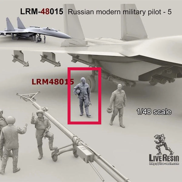 1/48 Modern Russian Military Pilots, 5 Figures, Resin Model Figure Kit, Unassembled and Unpainted