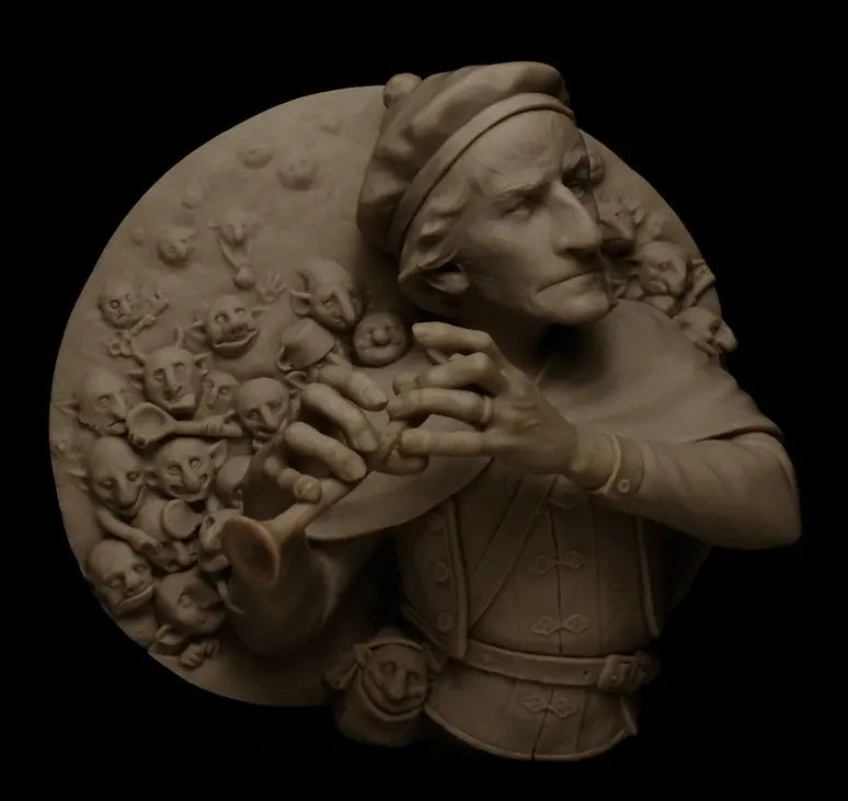 1/12 Maiden with Floral Wreath and Ornate Updo, Resin Model Bust Kit, Fantasy Theme, Unassembled and Unpainted